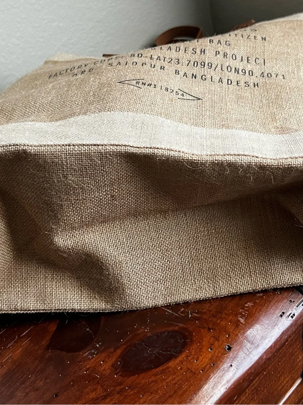NWT Apolis Market Bag with Brown Leather Straps